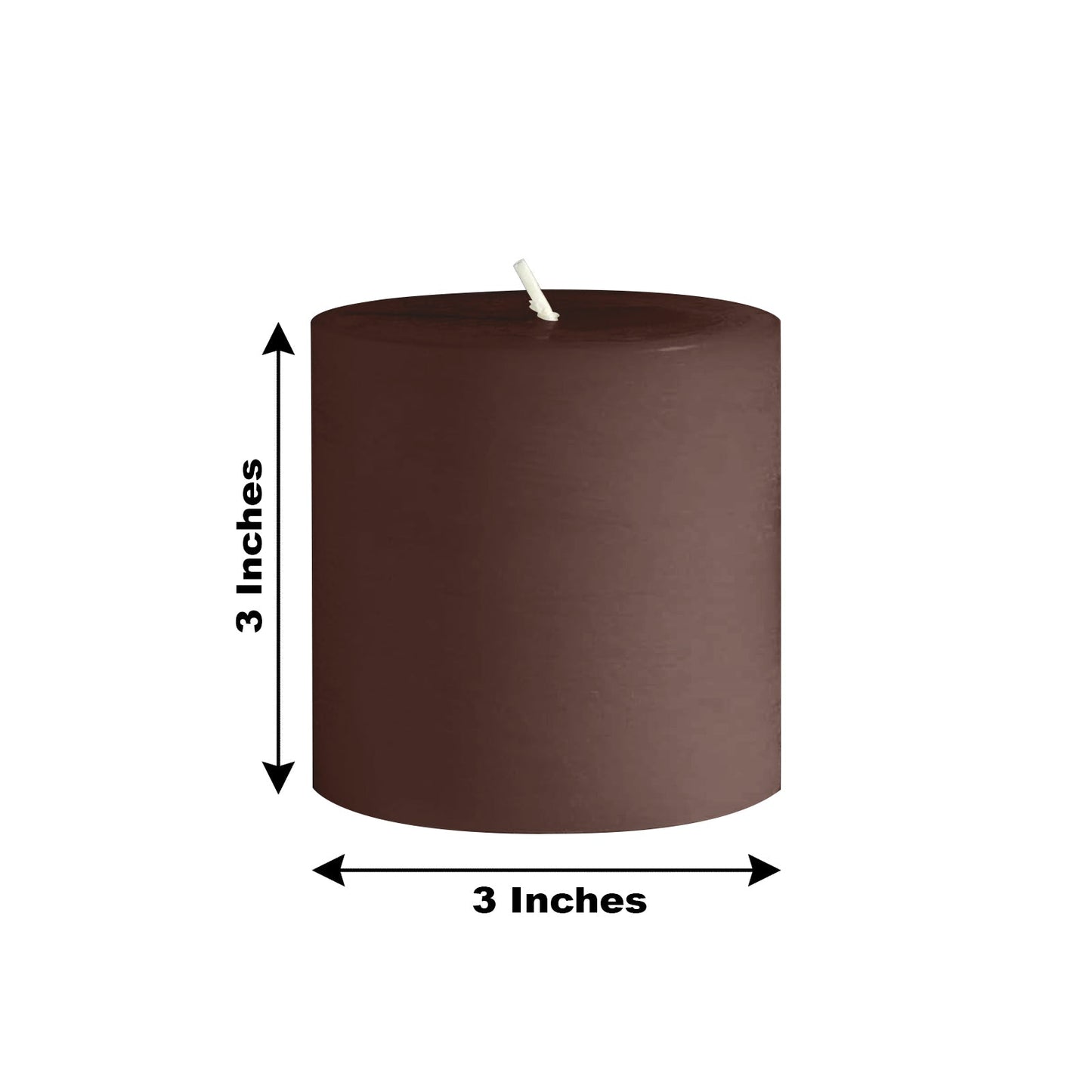 6-Pack Unscented Dripless Pillar Candles â€“ 3"x3" Cinnamon Brown Paraffin Wax with Smokeless Cotton Wicks, Clean & Long-Lasting 30-Hour Burn