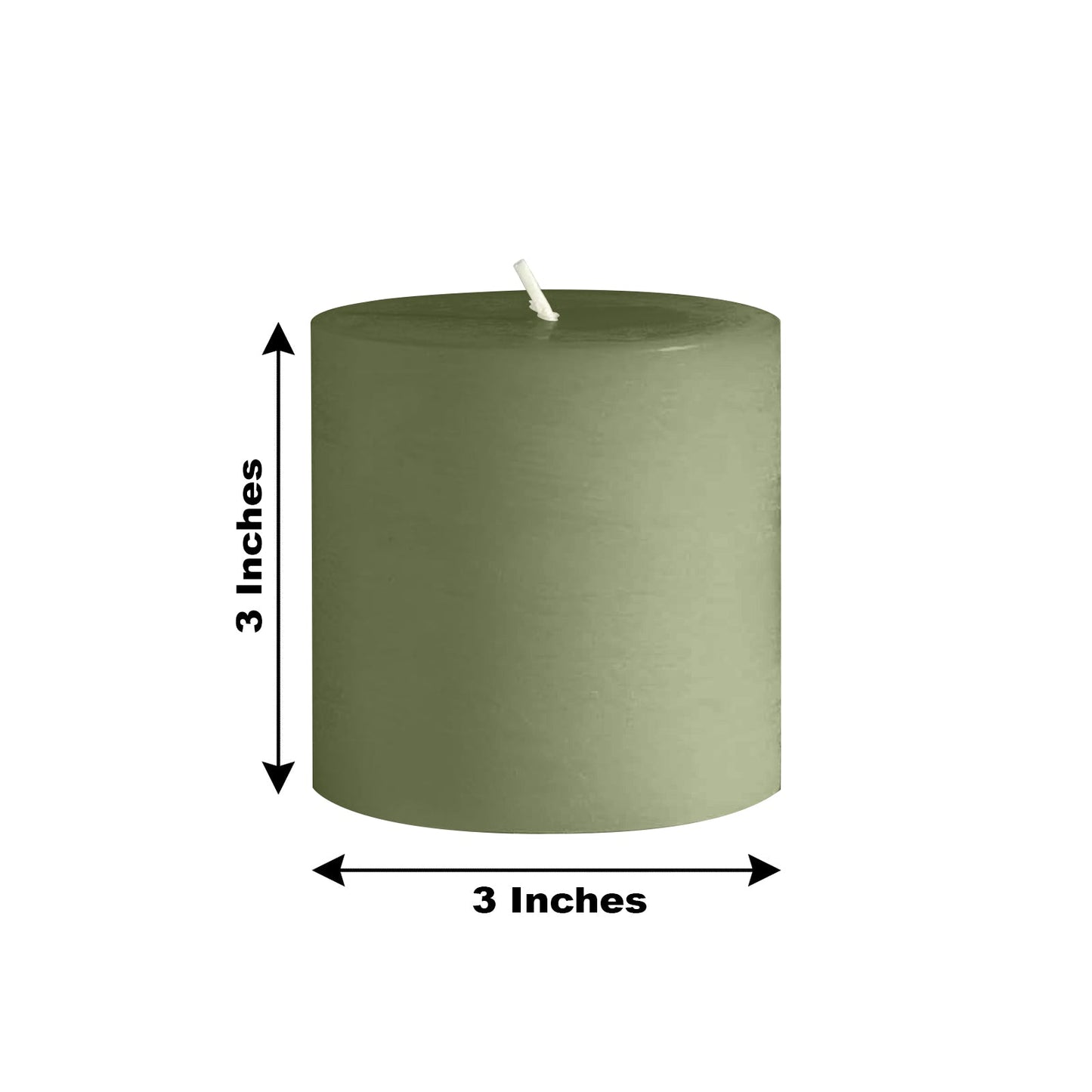 6-Pack Unscented Dripless Pillar Candles â€“ 3"x3" Dusty Sage Green Paraffin Wax with Smokeless Cotton Wicks, Clean & Long-Lasting 30-Hour Burn
