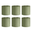 6-Pack Unscented Dripless Pillar Candles â€“ 3"x3" Dusty Sage Green Paraffin Wax with Smokeless Cotton Wicks, Clean & Long-Lasting 30-Hour Burn