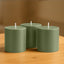 6-Pack Unscented Dripless Pillar Candles â€“ 3"x3" Dusty Sage Green Paraffin Wax with Smokeless Cotton Wicks, Clean & Long-Lasting 30-Hour Burn