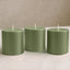 6-Pack Unscented Dripless Pillar Candles â€“ 3"x3" Dusty Sage Green Paraffin Wax with Smokeless Cotton Wicks, Clean & Long-Lasting 30-Hour Burn