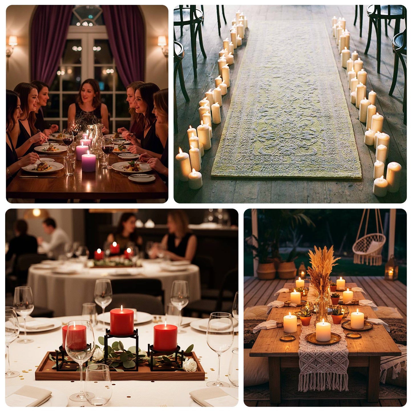 6-Pack Unscented Dripless Pillar Candles â€“ 3"x3" Cinnamon Brown Paraffin Wax with Smokeless Cotton Wicks, Clean & Long-Lasting 30-Hour Burn