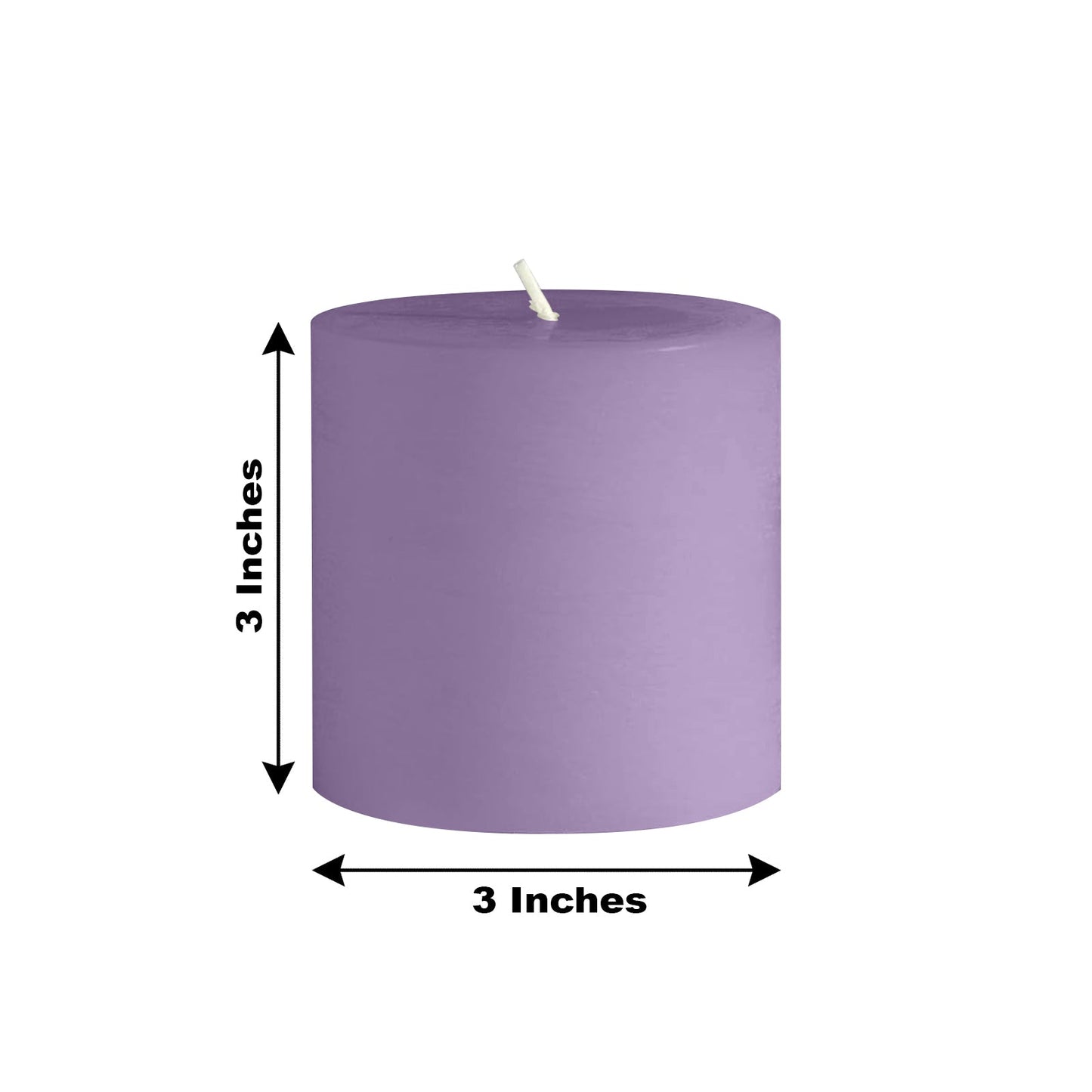 6-Pack Unscented Dripless Pillar Candles â€“ 3"x3" Lavender Lilac Paraffin Wax with Smokeless Cotton Wicks, Clean & Long-Lasting 30-Hour Burn