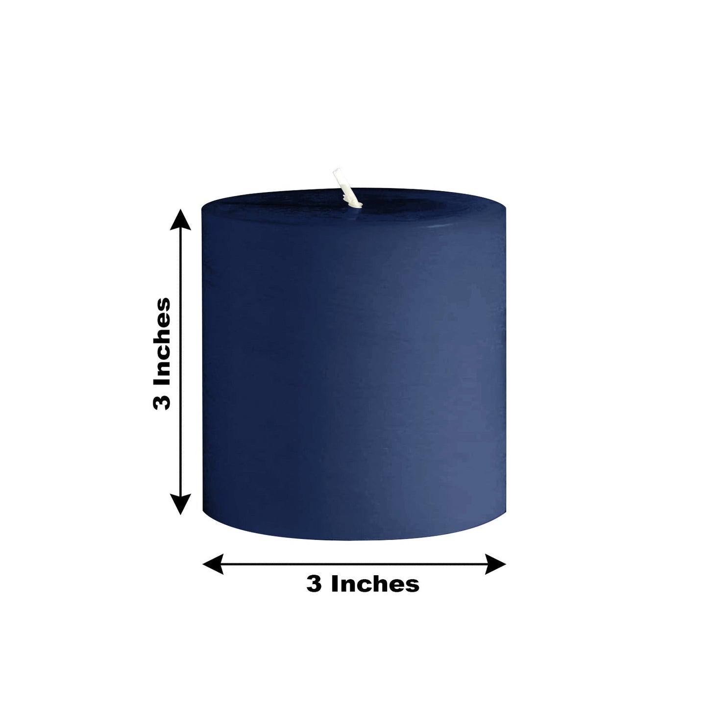 6-Pack Unscented Dripless Pillar Candles â€“ 3"x3" Navy Blue Paraffin Wax with Smokeless Cotton Wicks, Clean & Long-Lasting 30-Hour Burn