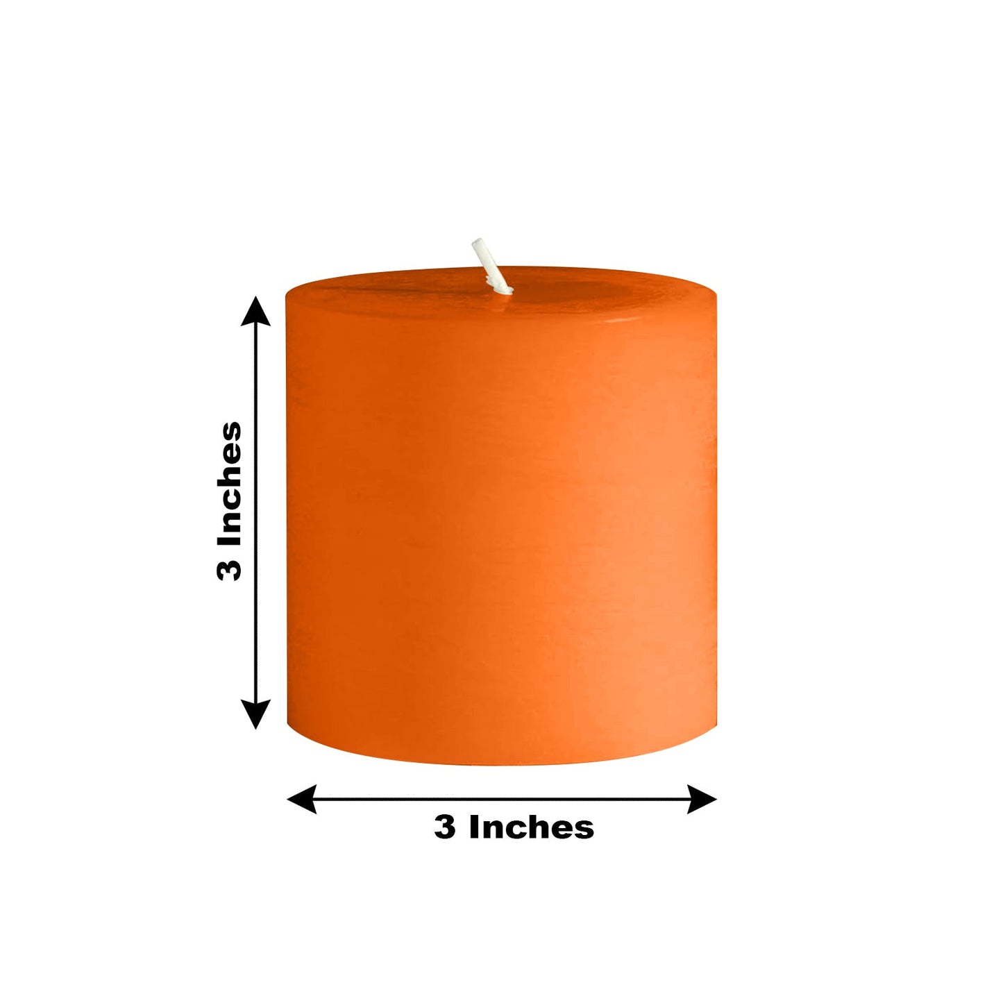 6-Pack Unscented Dripless Pillar Candles â€“ 3"x3" Orange Paraffin Wax with Smokeless Cotton Wicks, Clean & Long-Lasting 30-Hour Burn