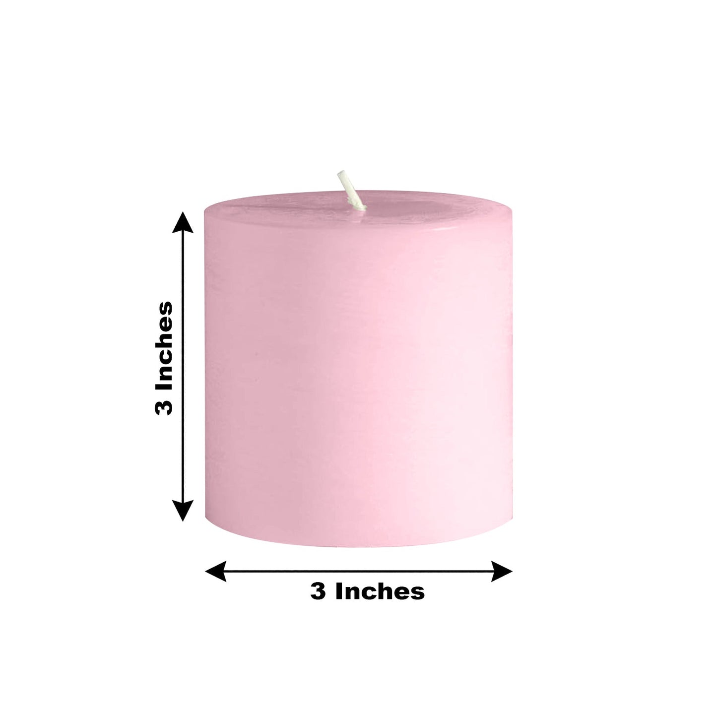 6-Pack Unscented Dripless Pillar Candles â€“ 3"x3" Pink Paraffin Wax with Smokeless Cotton Wicks, Clean & Long-Lasting 30-Hour Burn