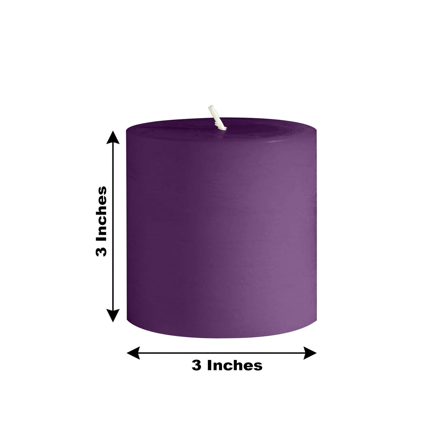 6-Pack Unscented Dripless Pillar Candles â€“ 3"x3" Purple Paraffin Wax with Smokeless Cotton Wicks, Clean & Long-Lasting 30-Hour Burn