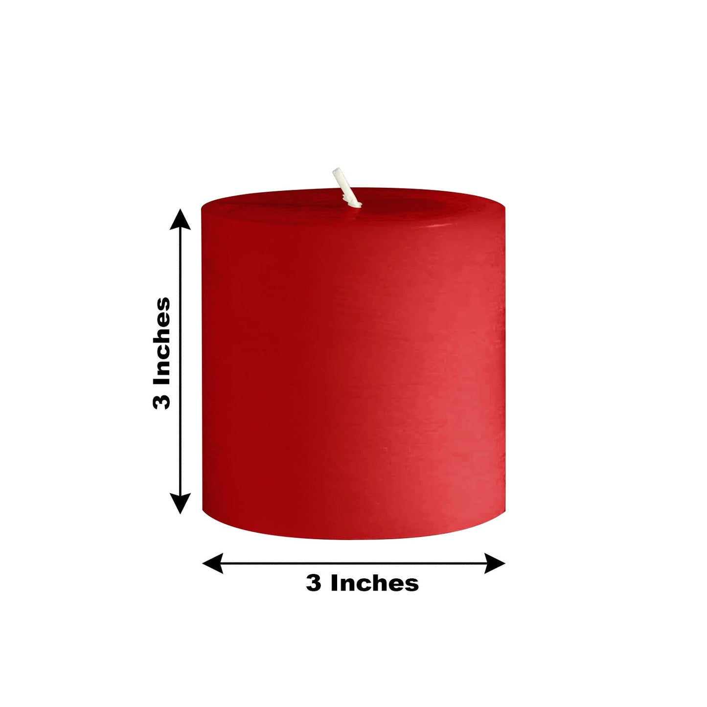 6-Pack Unscented Dripless Pillar Candles â€“ 3"x3" Red Paraffin Wax with Smokeless Cotton Wicks, Clean & Long-Lasting 30-Hour Burn