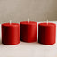 6-Pack Unscented Dripless Pillar Candles â€“ 3"x3" Red Paraffin Wax with Smokeless Cotton Wicks, Clean & Long-Lasting 30-Hour Burn