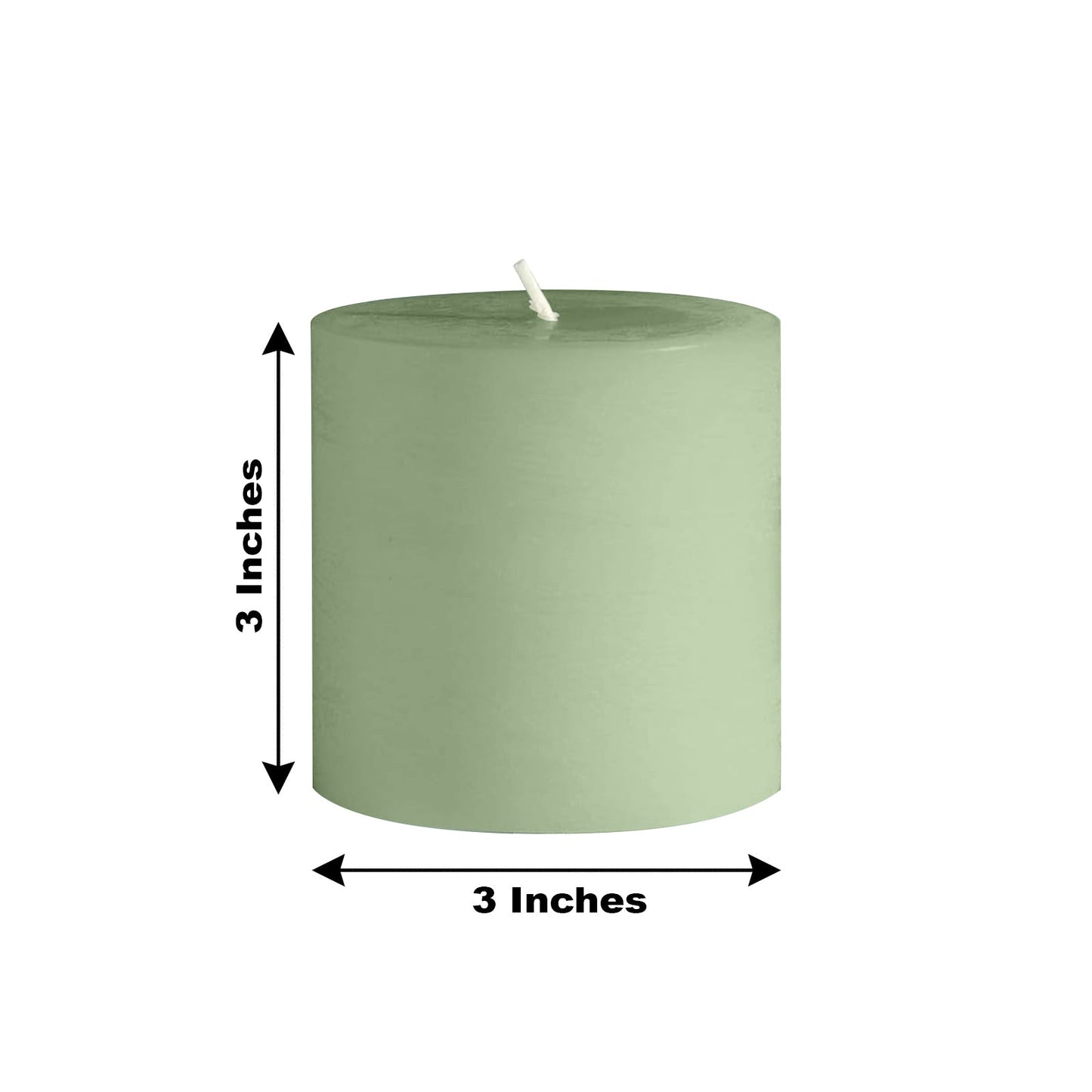 6-Pack Unscented Dripless Pillar Candles â€“ 3"x3" Sage Green Paraffin Wax with Smokeless Cotton Wicks, Clean & Long-Lasting 30-Hour Burn