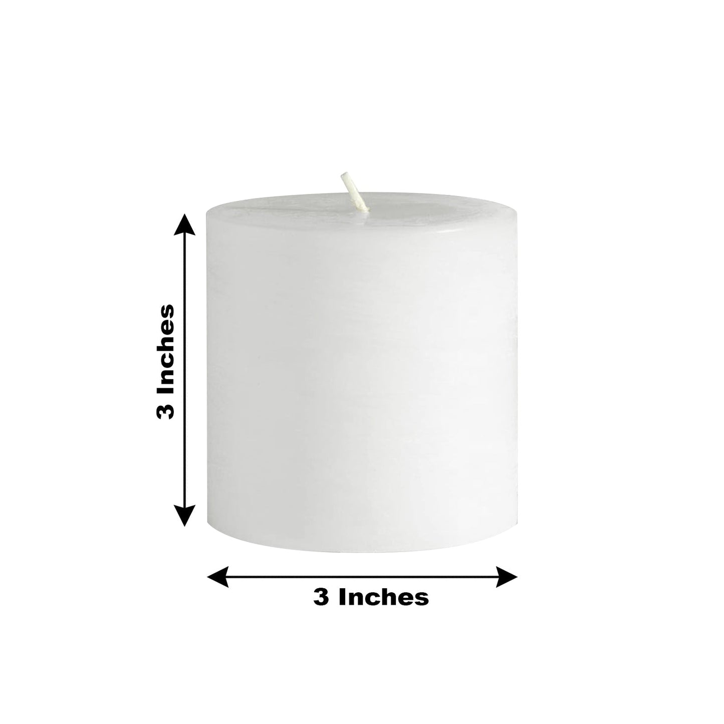 6-Pack Unscented Dripless Pillar Candles â€“ 3"x3" White Paraffin Wax with Smokeless Cotton Wicks, Clean & Long-Lasting 30-Hour Burn