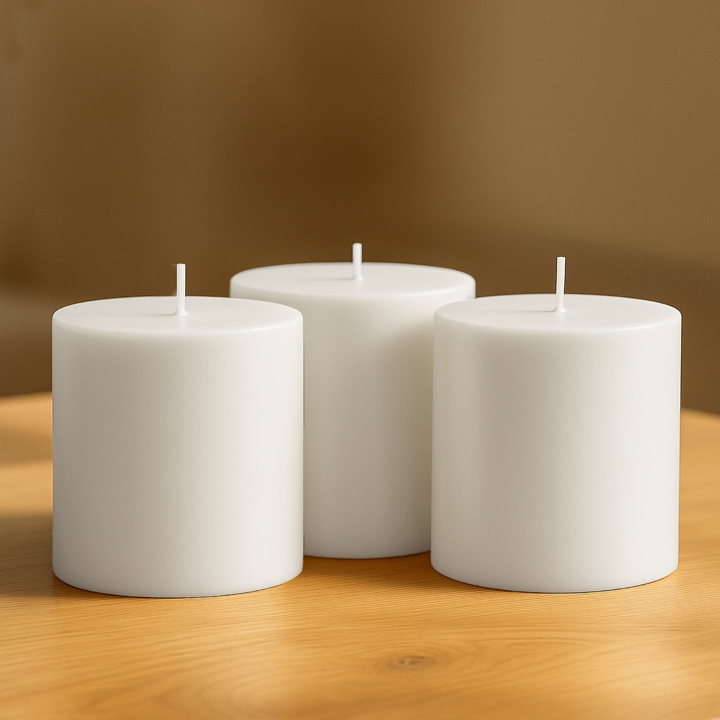6-Pack Unscented Dripless Pillar Candles â€“ 3"x3" White Paraffin Wax with Smokeless Cotton Wicks, Clean & Long-Lasting 30-Hour Burn
