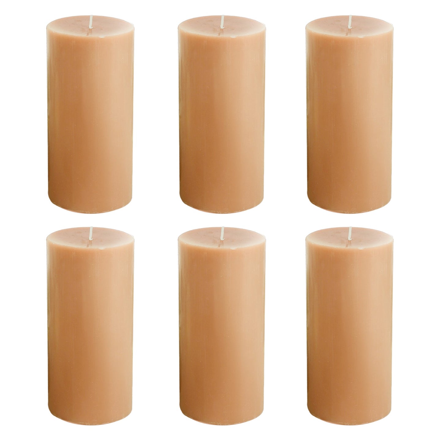 6-Pack Unscented Dripless Pillar Candles â€“ 3"x6" Beige Paraffin Wax with Smokeless Cotton Wicks, Clean & Long-Lasting 60-Hour Burn