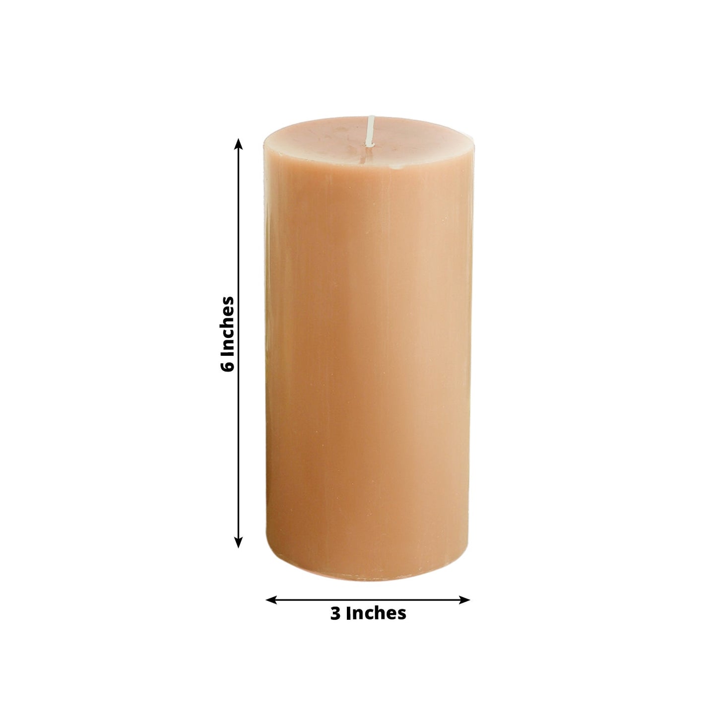 6-Pack Unscented Dripless Pillar Candles â€“ 3"x6" Beige Paraffin Wax with Smokeless Cotton Wicks, Clean & Long-Lasting 60-Hour Burn