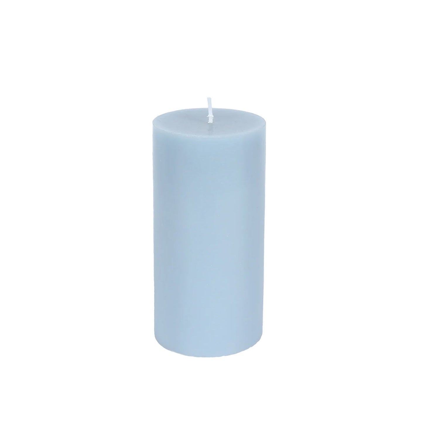 12-Pack 3"x6" Unscented Dripless Pillar Candles â€“ Dusty Blue Long-Burning Paraffin Wax with Cotton Wicks