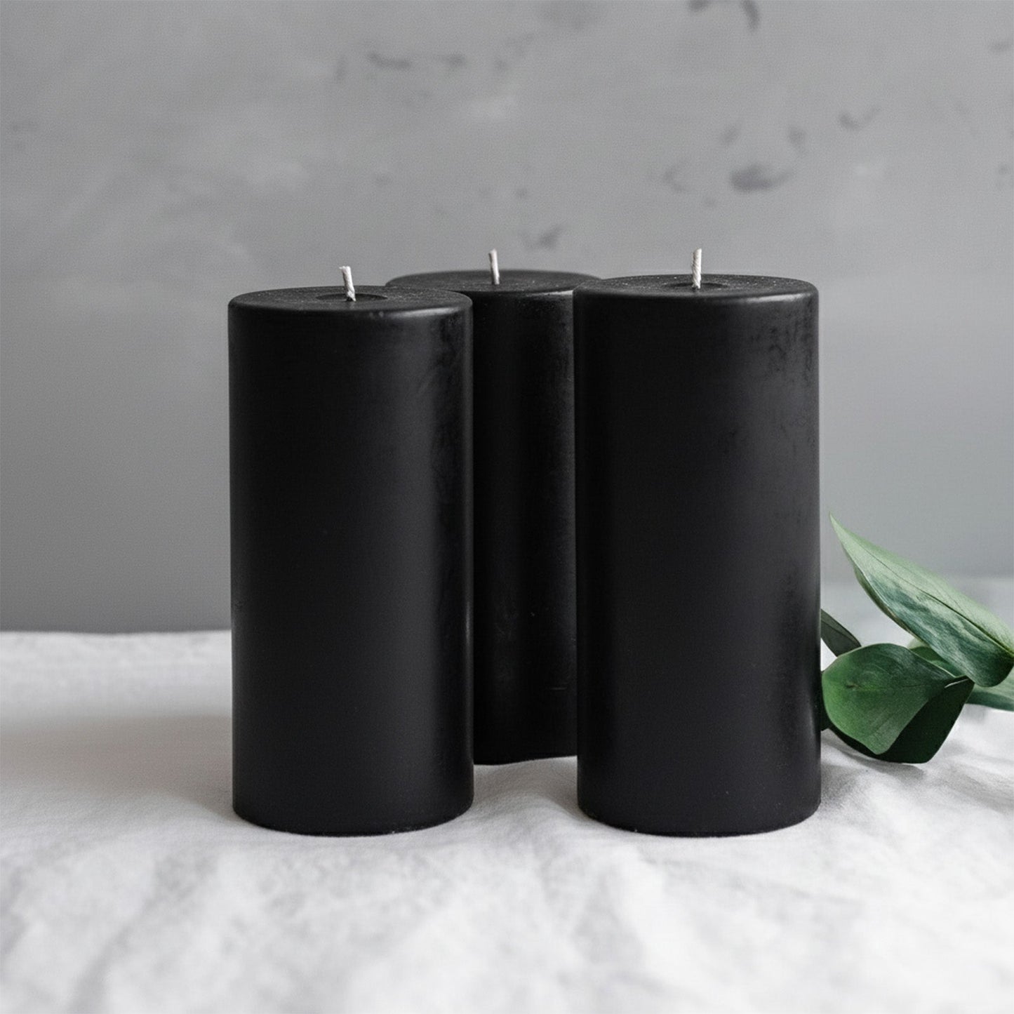 6-Pack Unscented Dripless Pillar Candles â€“ 3"x6" Black Paraffin Wax with Smokeless Cotton Wicks, Clean & Long-Lasting 60-Hour Burn