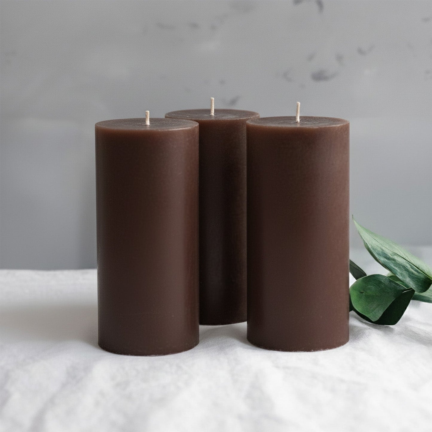 6-Pack Unscented Dripless Pillar Candles â€“ 3"x6" Cinnamon Brown Paraffin Wax with Smokeless Cotton Wicks, Clean & Long-Lasting 60-Hour Burn