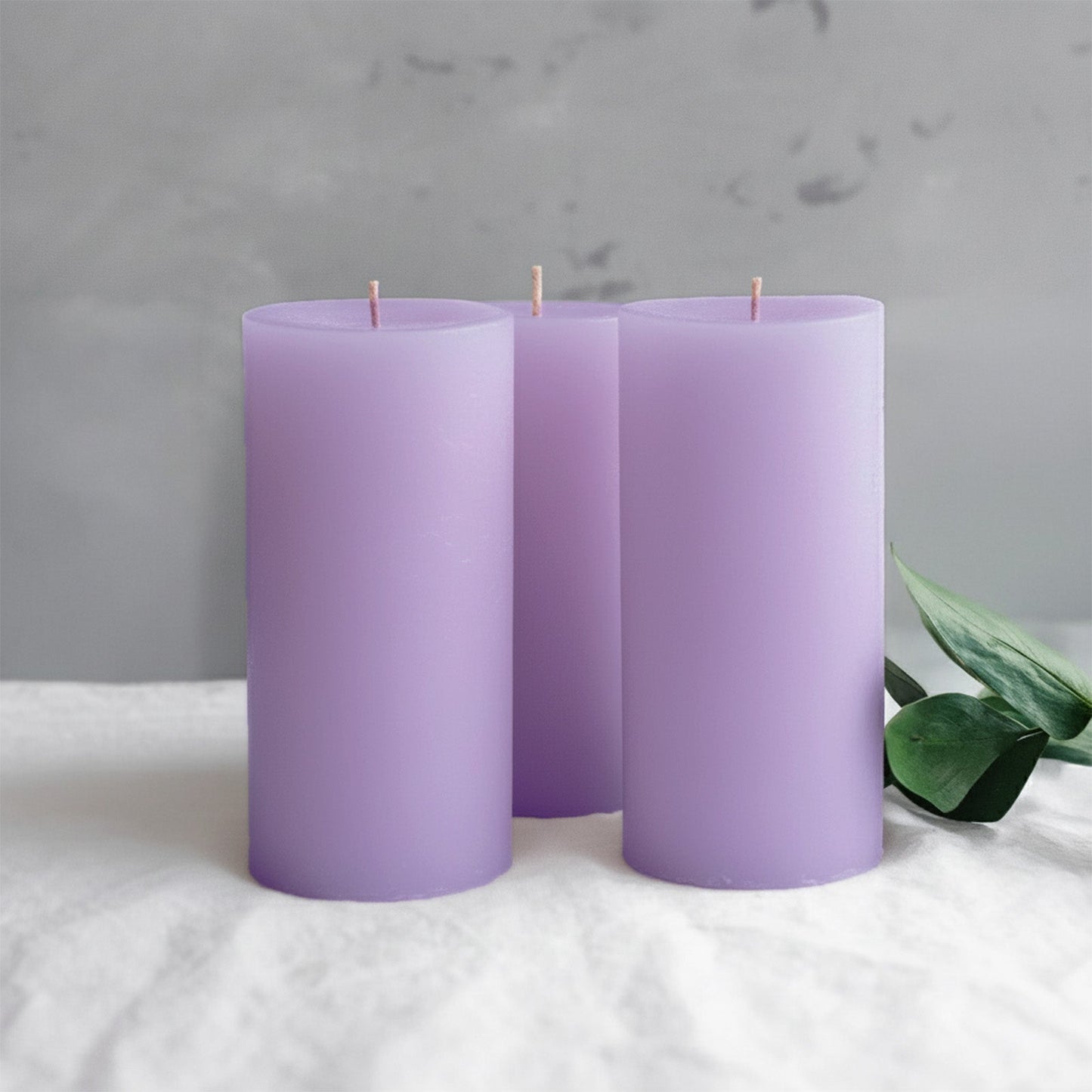 6-Pack Unscented Dripless Pillar Candles â€“ 3"x6" Lavender Lilac Paraffin Wax with Smokeless Cotton Wicks, Clean & Long-Lasting 60-Hour Burn