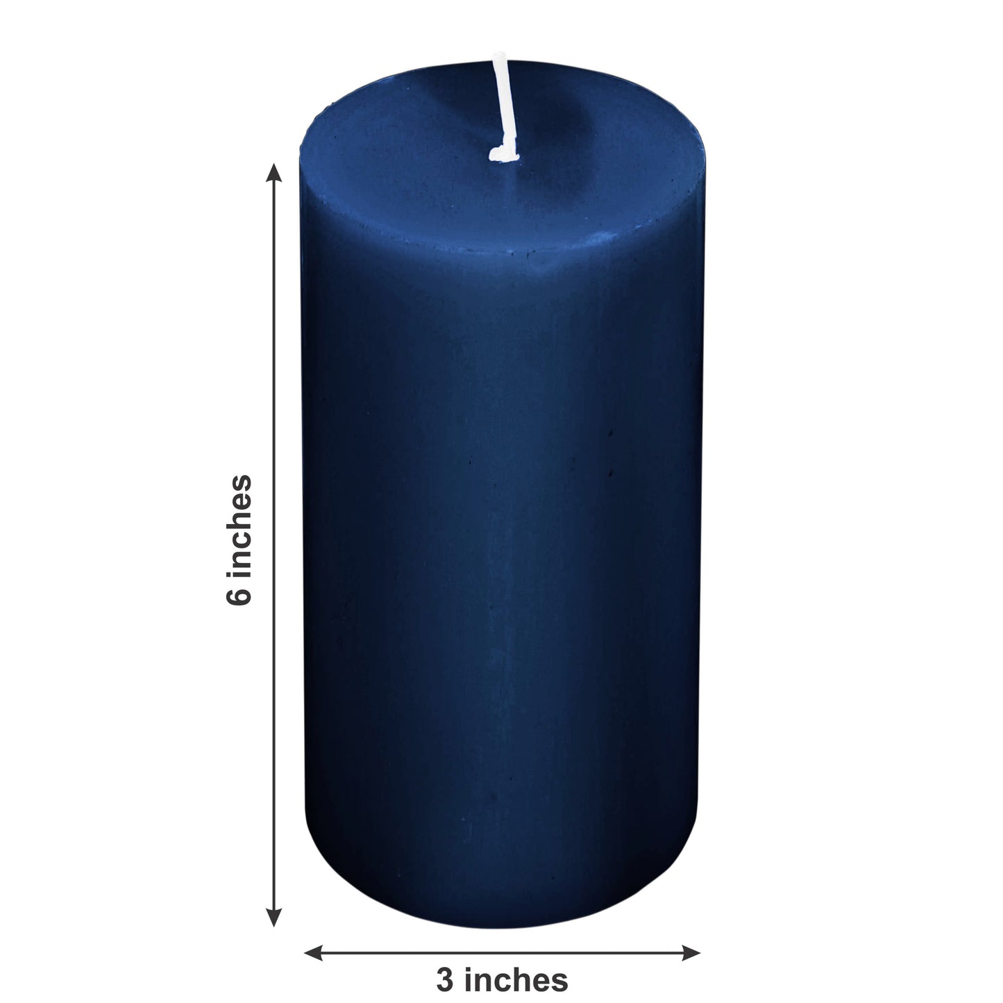 6-Pack Unscented Dripless Pillar Candles â€“ 3"x6" Navy Blue Paraffin Wax with Smokeless Cotton Wicks, Clean & Long-Lasting 60-Hour Burn