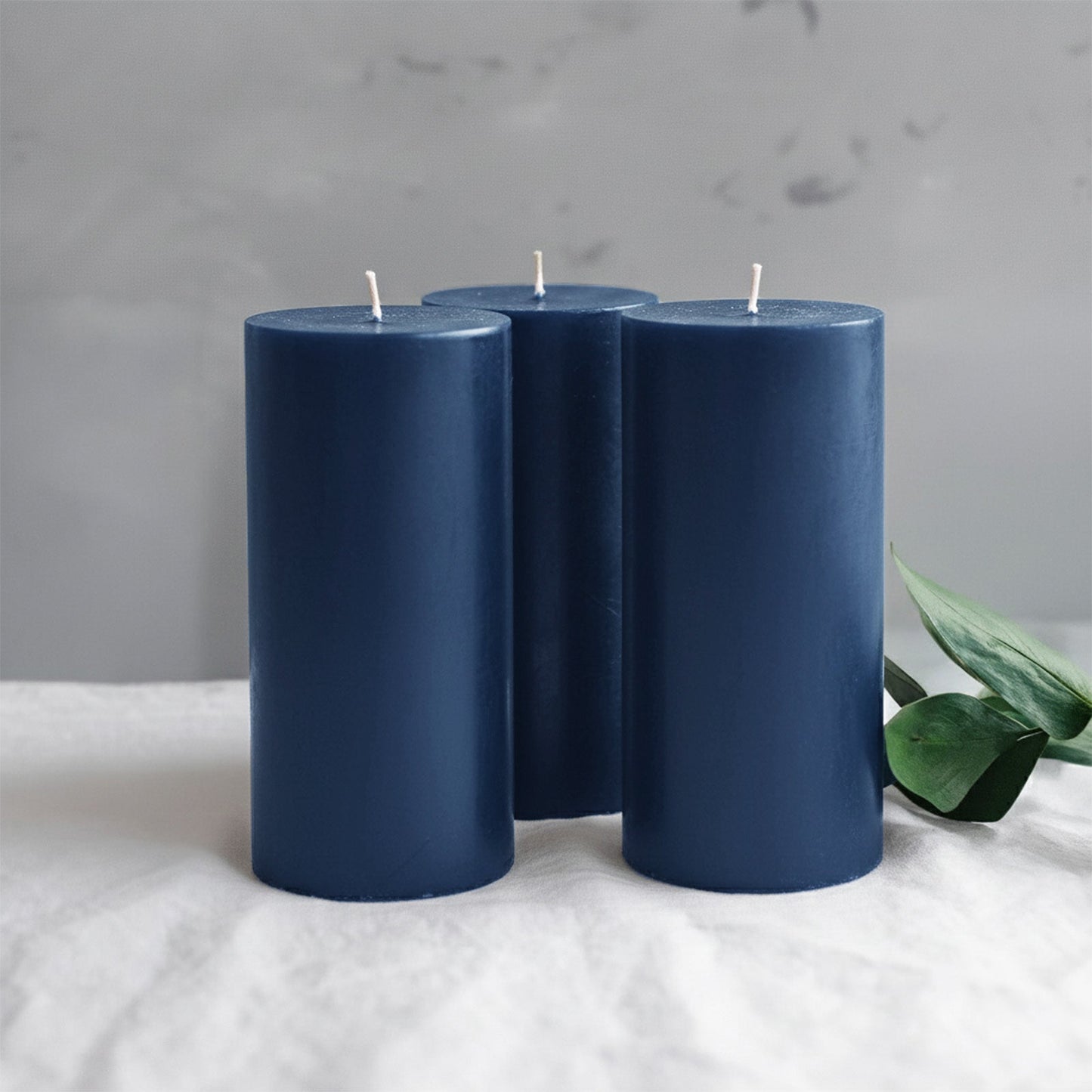 6-Pack Unscented Dripless Pillar Candles â€“ 3"x6" Navy Blue Paraffin Wax with Smokeless Cotton Wicks, Clean & Long-Lasting 60-Hour Burn