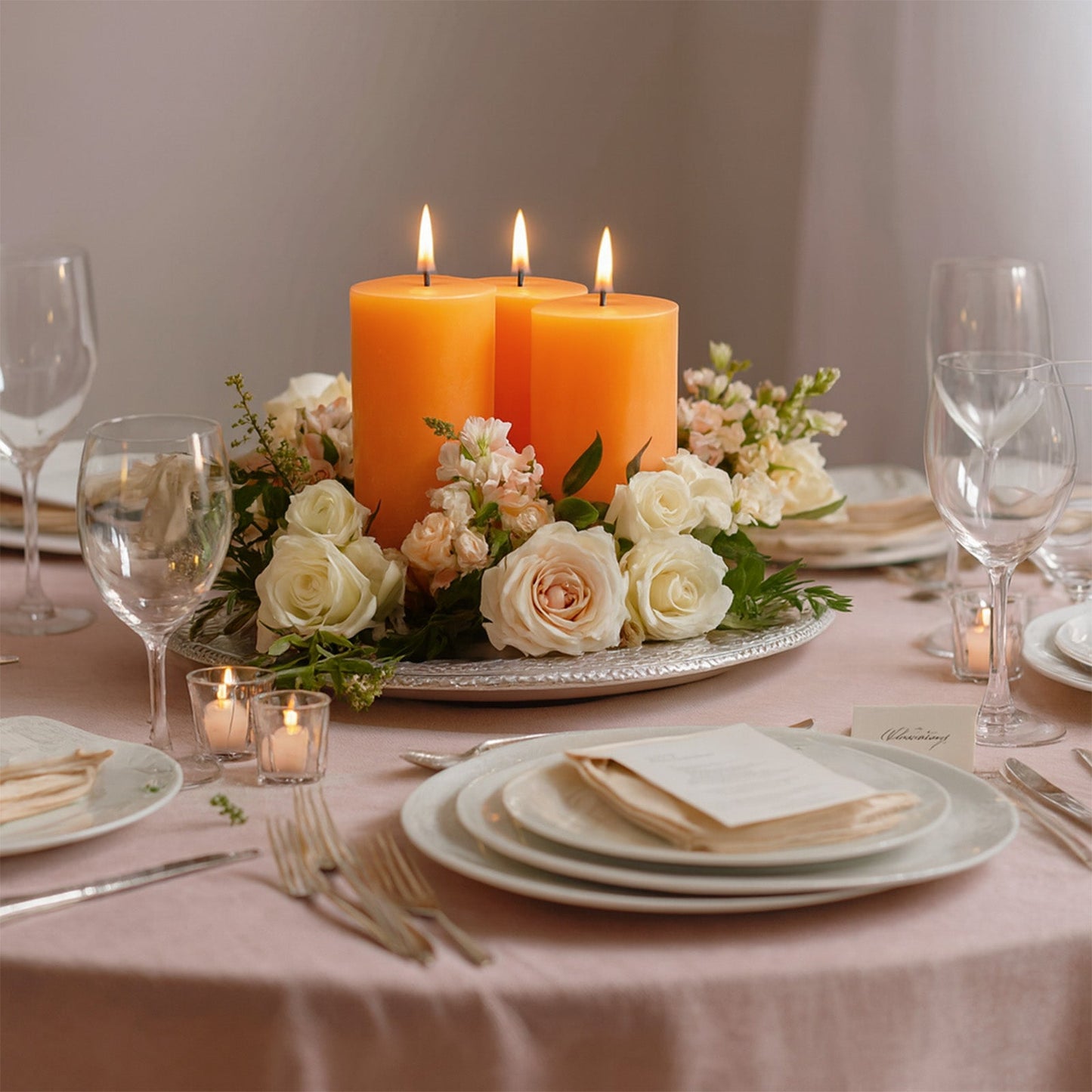 6-Pack Unscented Dripless Pillar Candles â€“ 3"x6" Orange Paraffin Wax with Smokeless Cotton Wicks, Clean & Long-Lasting 60-Hour Burn