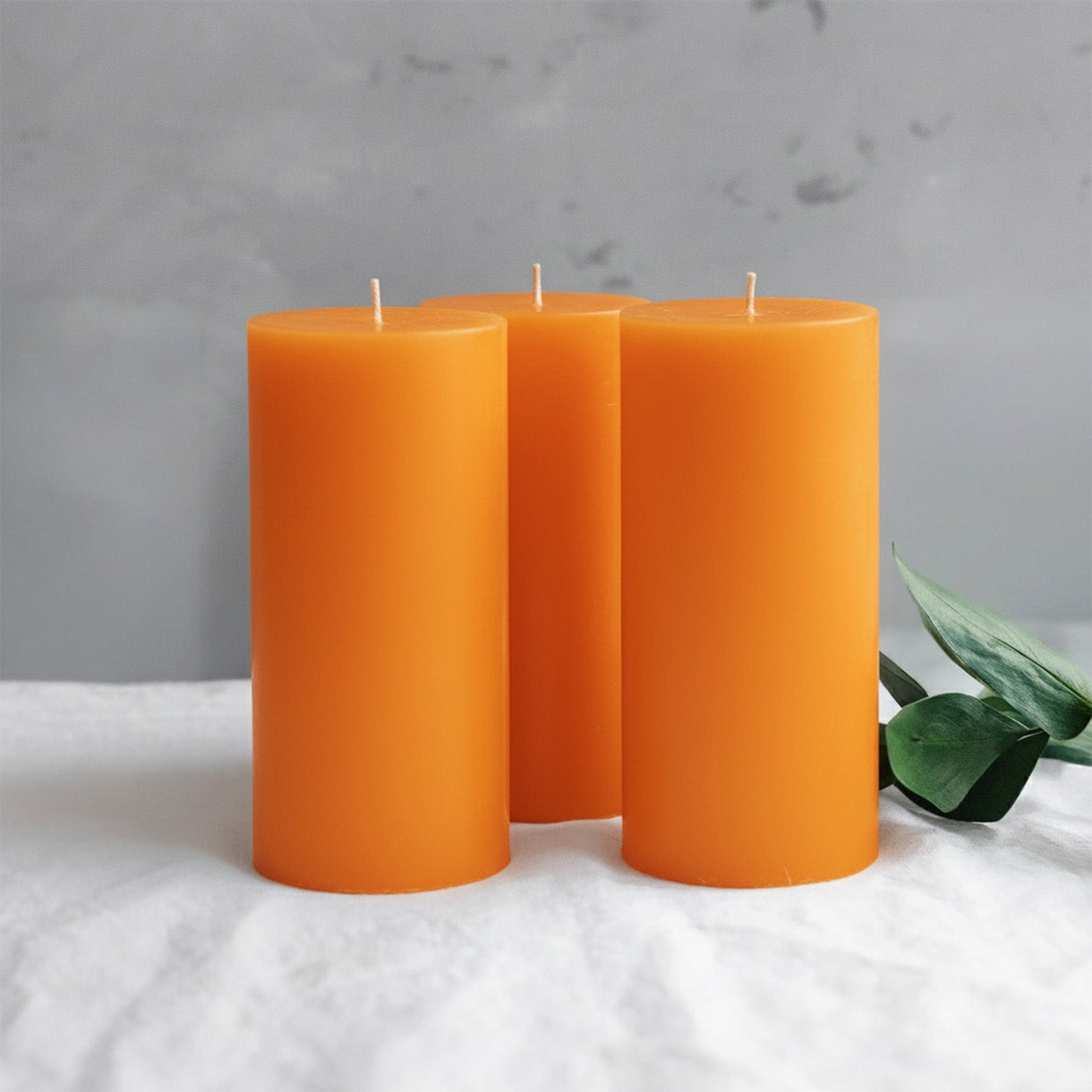 6-Pack Unscented Dripless Pillar Candles â€“ 3"x6" Orange Paraffin Wax with Smokeless Cotton Wicks, Clean & Long-Lasting 60-Hour Burn