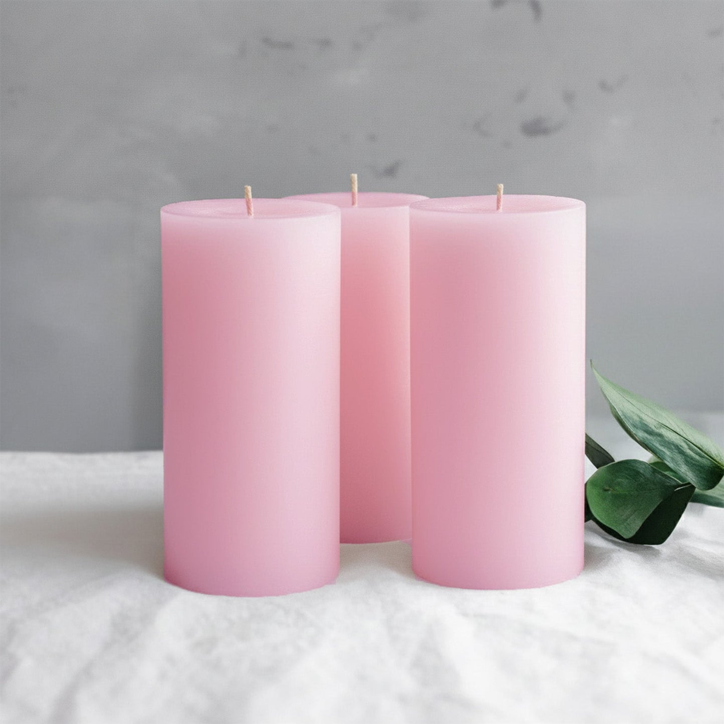 6-Pack Unscented Dripless Pillar Candles â€“ 3"x6" Pink Paraffin Wax with Smokeless Cotton Wicks, Clean & Long-Lasting 60-Hour Burn