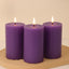 6-Pack Unscented Dripless Pillar Candles â€“ 3"x6" Purple Paraffin Wax with Smokeless Cotton Wicks, Clean & Long-Lasting 60-Hour Burn