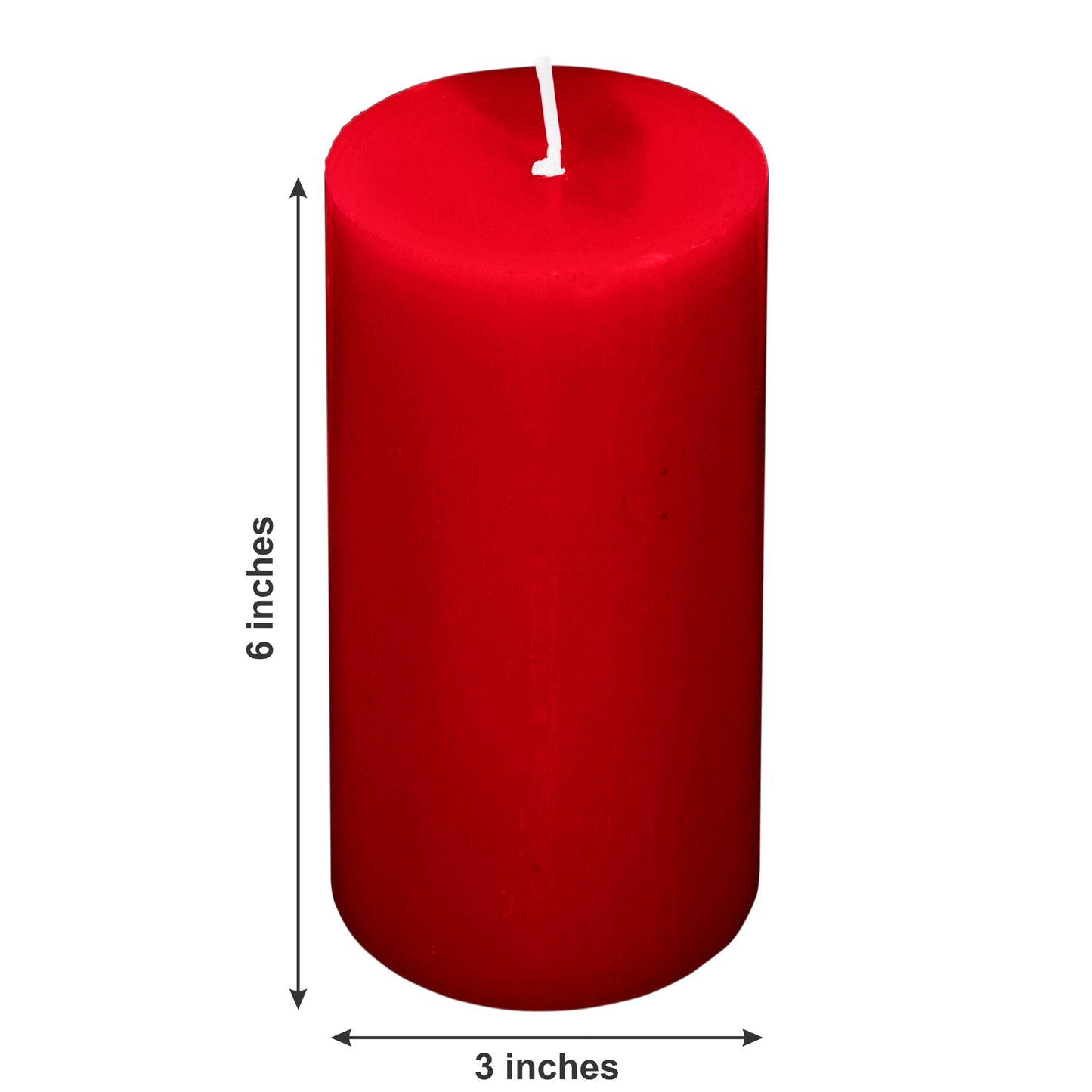 6-Pack Unscented Dripless Pillar Candles â€“ 3"x6" Red Paraffin Wax with Smokeless Cotton Wicks, Clean & Long-Lasting 60-Hour Burn