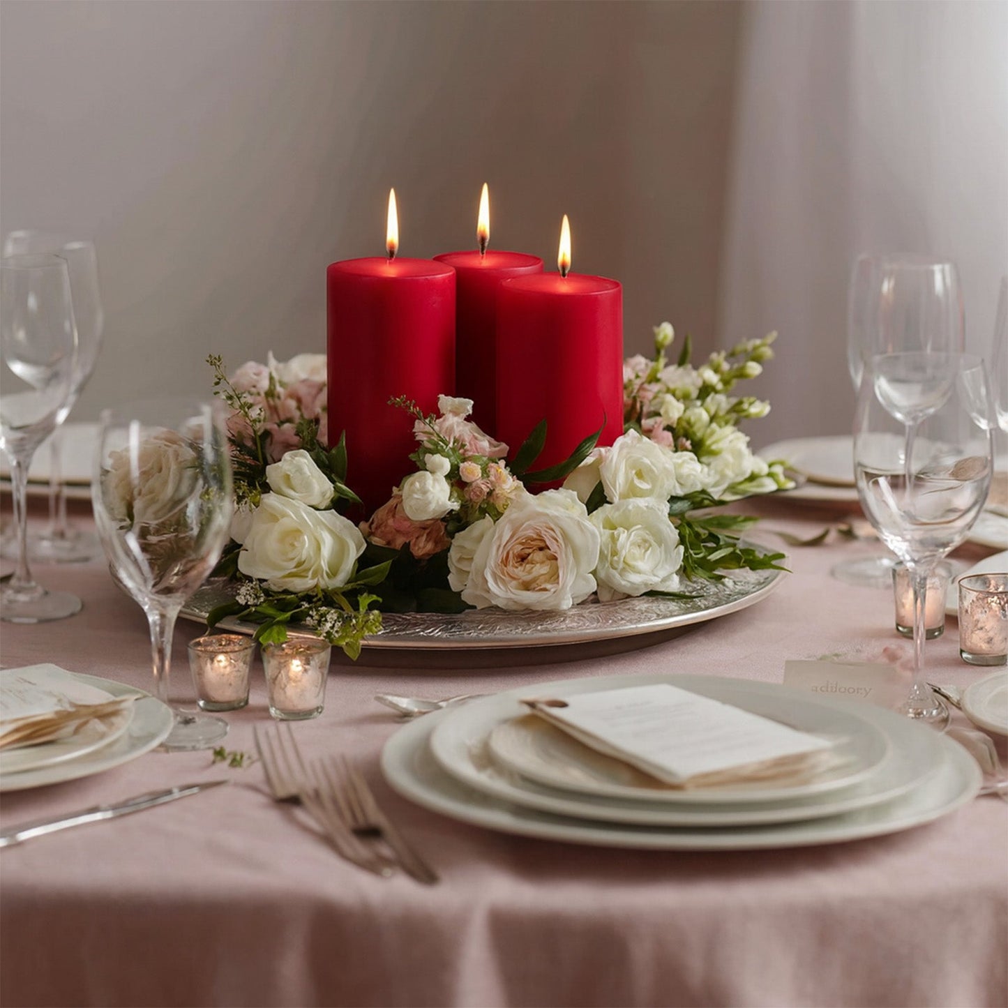 6-Pack Unscented Dripless Pillar Candles â€“ 3"x6" Red Paraffin Wax with Smokeless Cotton Wicks, Clean & Long-Lasting 60-Hour Burn