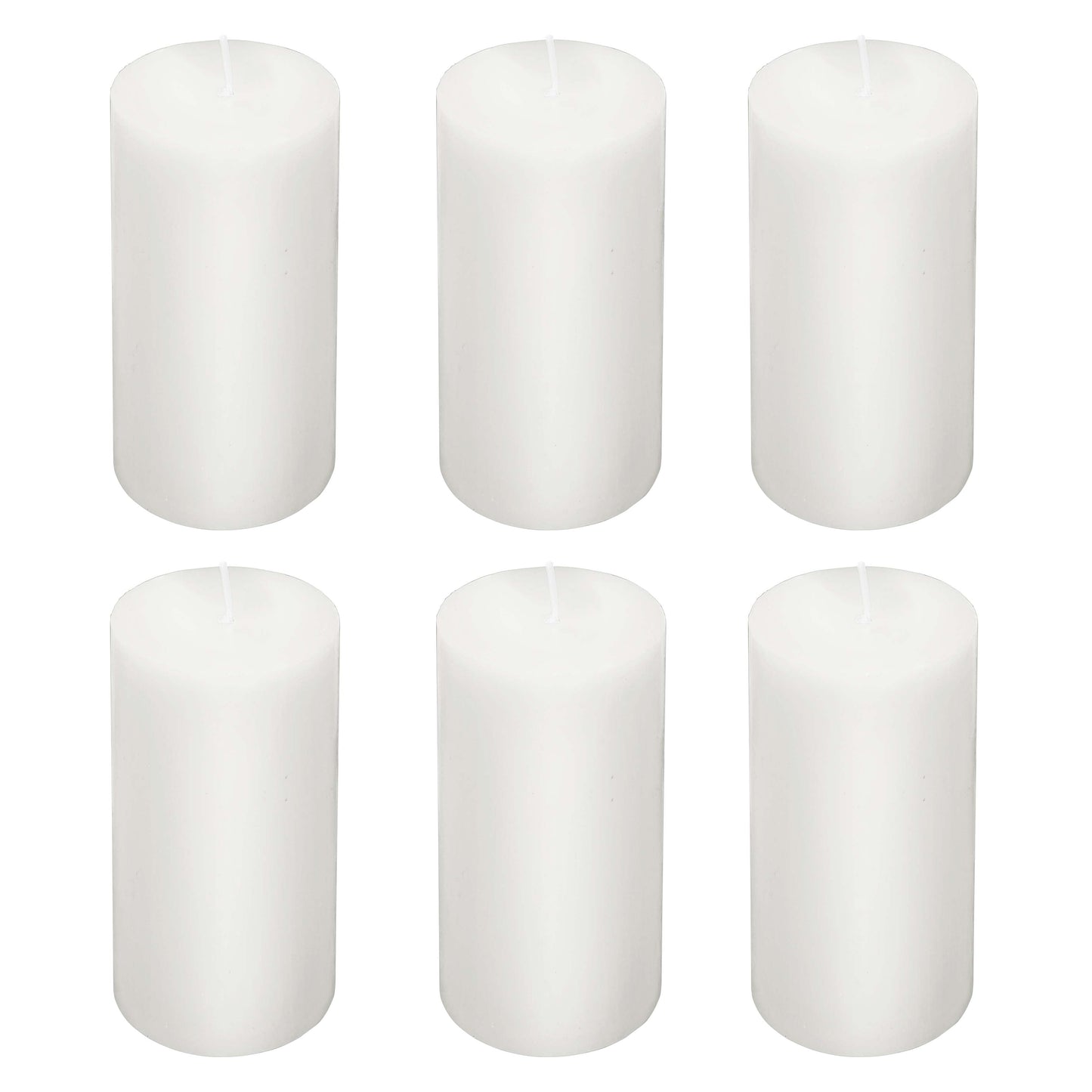 6-Pack Unscented Dripless Pillar Candles â€“ 3"x6" White Paraffin Wax with Smokeless Cotton Wicks, Clean & Long-Lasting 60-Hour Burn