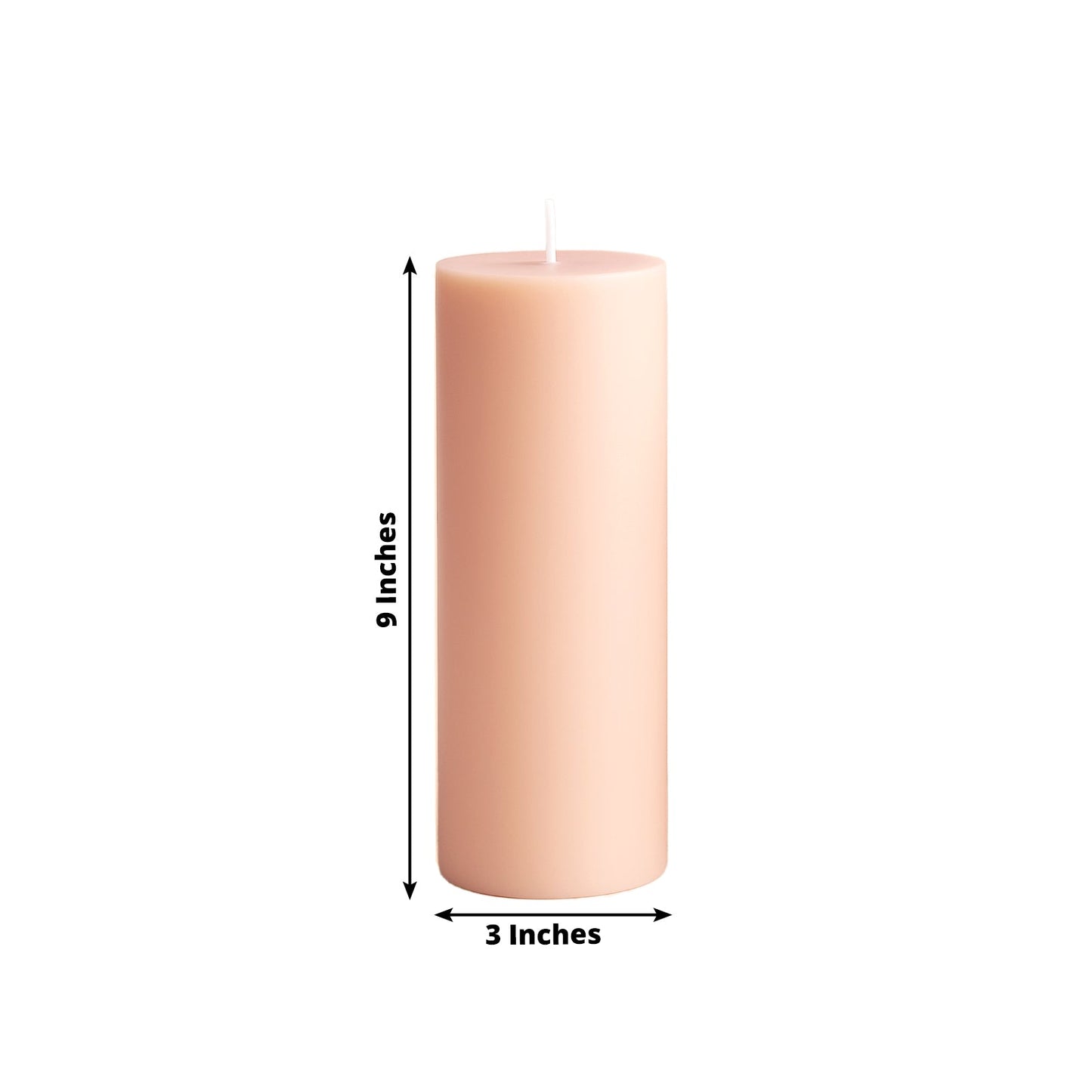 6-Pack Unscented Dripless Pillar Candles â€“ 3"x9" Blush Paraffin Wax with Smokeless Cotton Wicks, Clean & Long-Lasting 90-Hour Burn