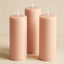 6-Pack Unscented Dripless Pillar Candles â€“ 3"x9" Blush Paraffin Wax with Smokeless Cotton Wicks, Clean & Long-Lasting 90-Hour Burn