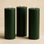 6-Pack Unscented Dripless Pillar Candles â€“ 3"x9" Hunter Emerald Green Paraffin Wax with Smokeless Cotton Wicks, Clean & Long-Lasting 90-Hour Burn