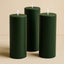 6-Pack Unscented Dripless Pillar Candles â€“ 3"x9" Hunter Emerald Green Paraffin Wax with Smokeless Cotton Wicks, Clean & Long-Lasting 90-Hour Burn