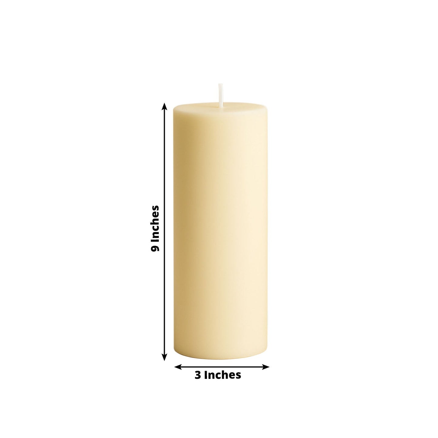 6-Pack Unscented Dripless Pillar Candles â€“ 3"x9" Ivory Paraffin Wax with Smokeless Cotton Wicks, Clean & Long-Lasting 90-Hour Burn