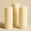6-Pack Unscented Dripless Pillar Candles â€“ 3"x9" Ivory Paraffin Wax with Smokeless Cotton Wicks, Clean & Long-Lasting 90-Hour Burn