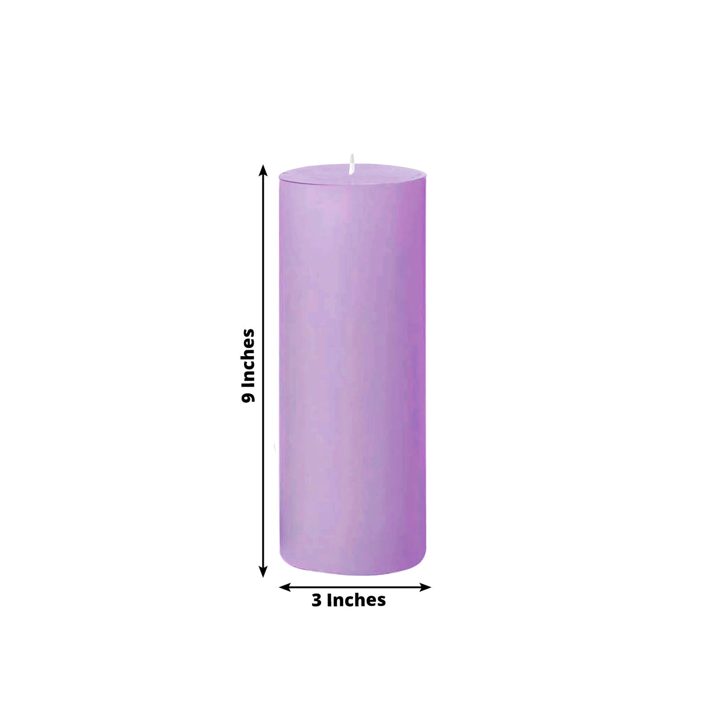 6-Pack Unscented Dripless Pillar Candles â€“ 3"x9" Lavender Lilac Paraffin Wax with Smokeless Cotton Wicks, Clean & Long-Lasting 90-Hour Burn