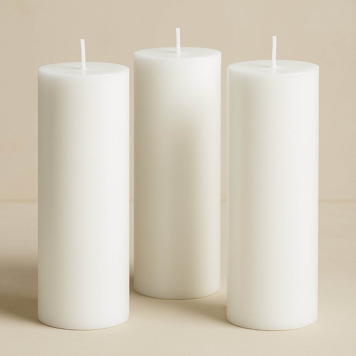 6-Pack Unscented Dripless Pillar Candles â€“ 3"x9" White Paraffin Wax with Smokeless Cotton Wicks, Clean & Long-Lasting 90-Hour Burn