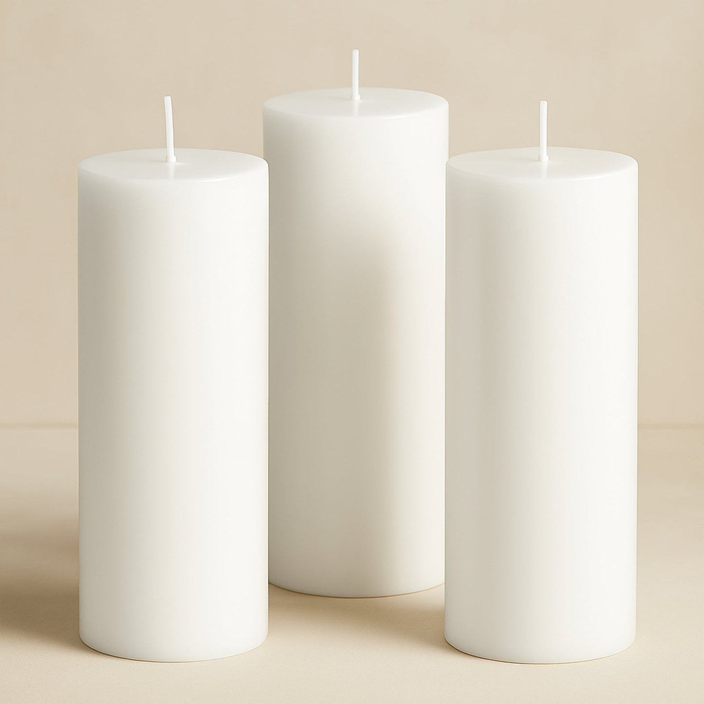 6-Pack Unscented Dripless Pillar Candles â€“ 3"x9" White Paraffin Wax with Smokeless Cotton Wicks, Clean & Long-Lasting 90-Hour Burn