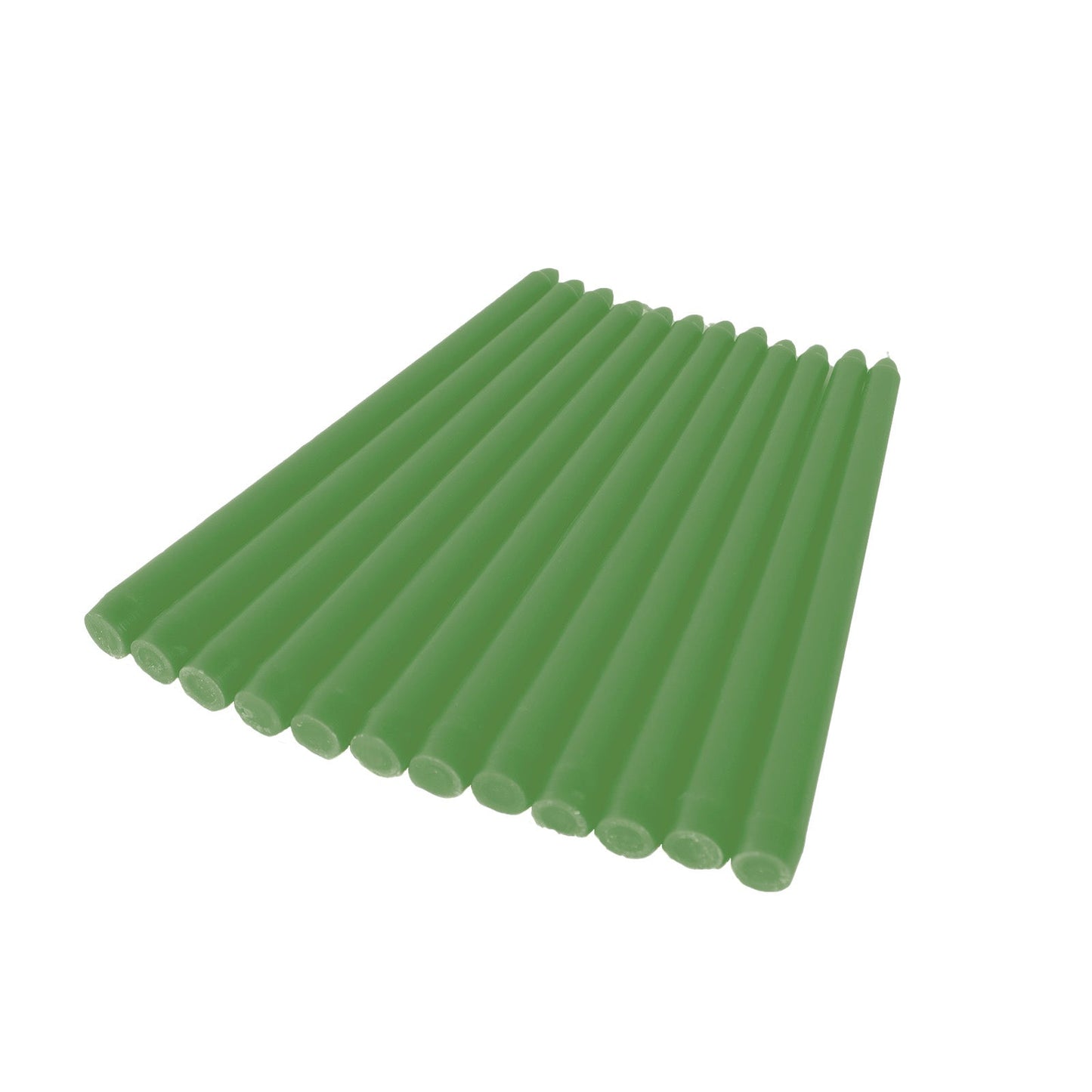 10-Pack Taper Candles Premium Wax Design Green - Unscented Candles for Upscale Settings 10"