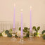 10-Pack Taper Candles Premium Wax Design Lavender Lilac - Unscented Candles for Upscale Settings 10"
