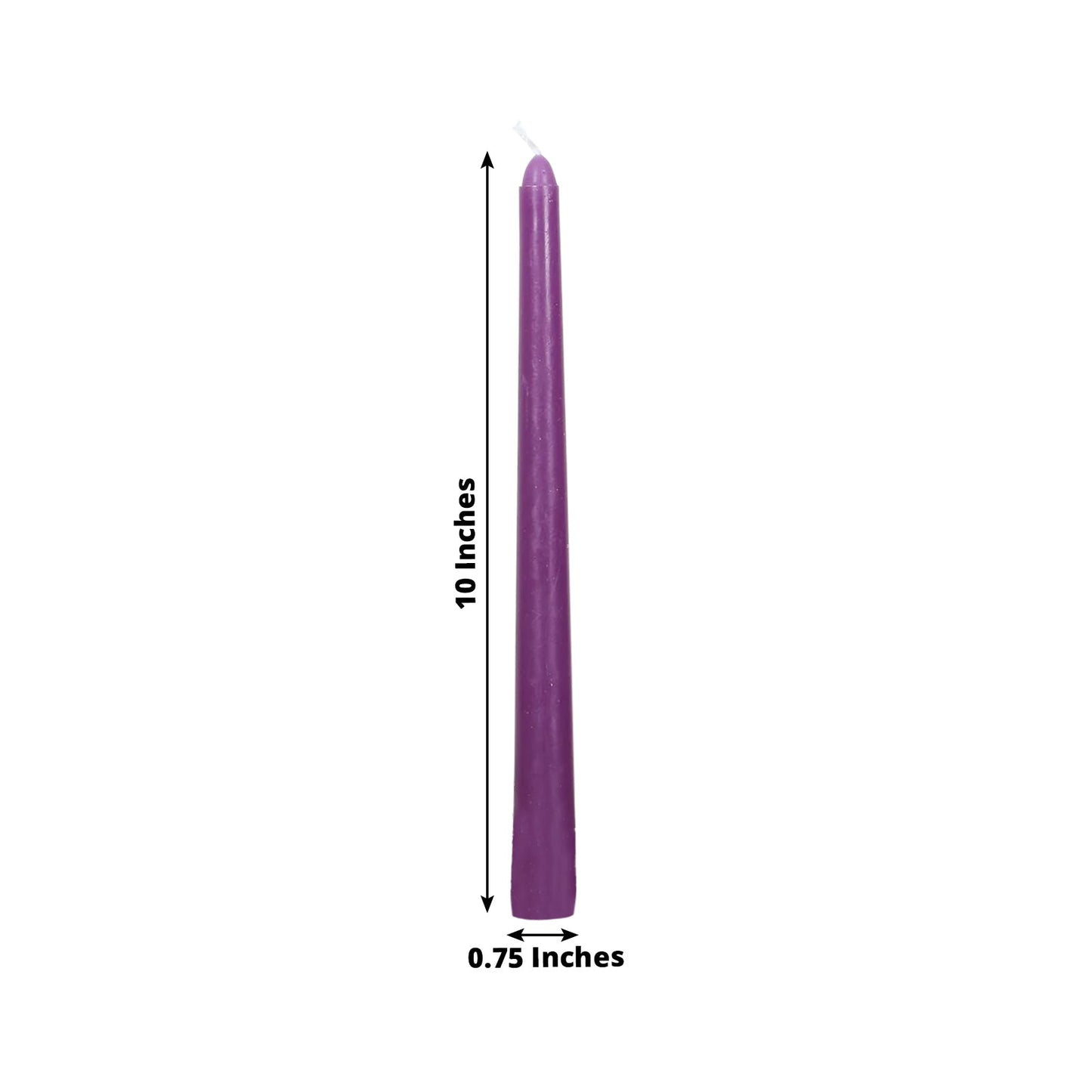 10-Pack Taper Candles Premium Wax Design Purple - Unscented Candles for Upscale Settings 10"