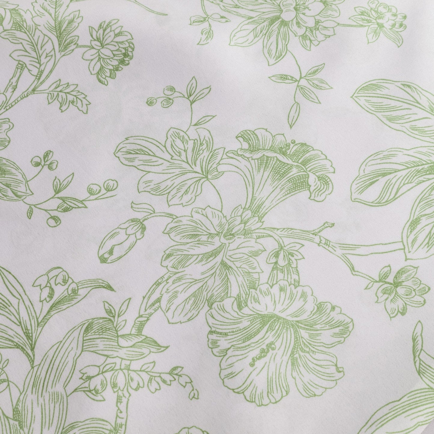 10 Pack Polyester Chair Covers  for Banquet Chairs â€“ White Dusty Sage Green French Toile Pattern, Reusable Stain-Resistant Slip-On Slipcovers