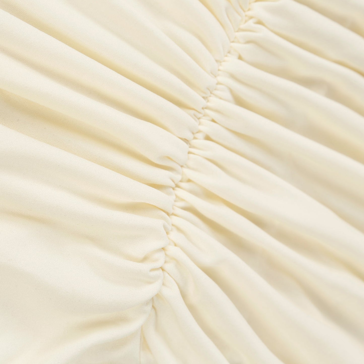 Spandex Folding Chair Cover Ivory with Ruched Swag Back and Foot Pockets â€“ Fitted Stretch Slipcover