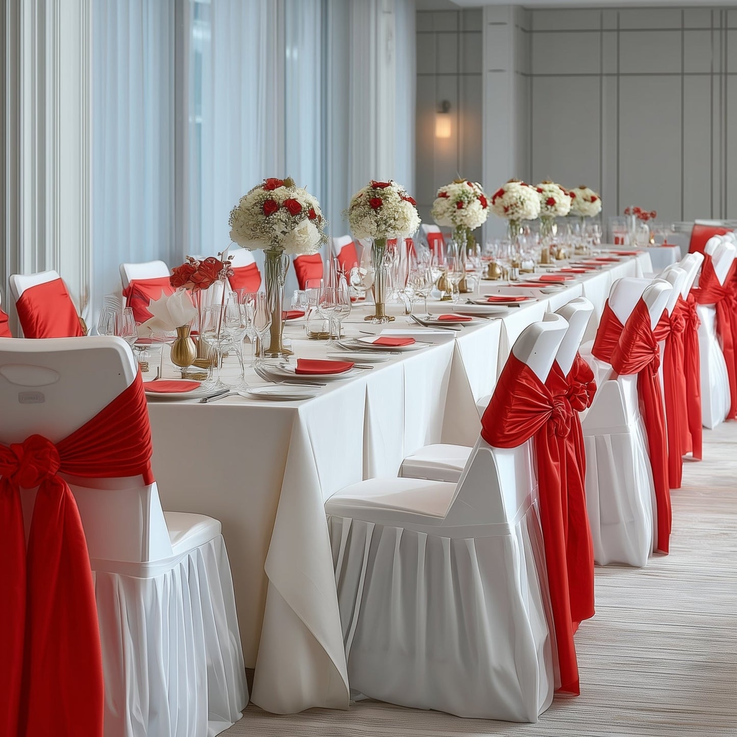 White Spandex Pleated Lifetime Folding Chair Cover â€“ Stretch Slipcover with Floor-Length Skirt, Also Fits Standard Chairs