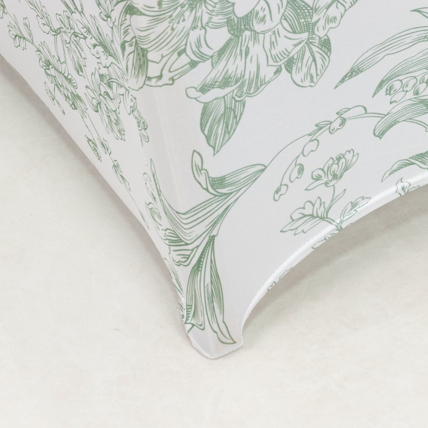 10 Pack Spandex Chair Covers for Banquet Chairs â€“ White Dusty Sage Green French Toile Reusable Stretch Slip-On Floral Covers