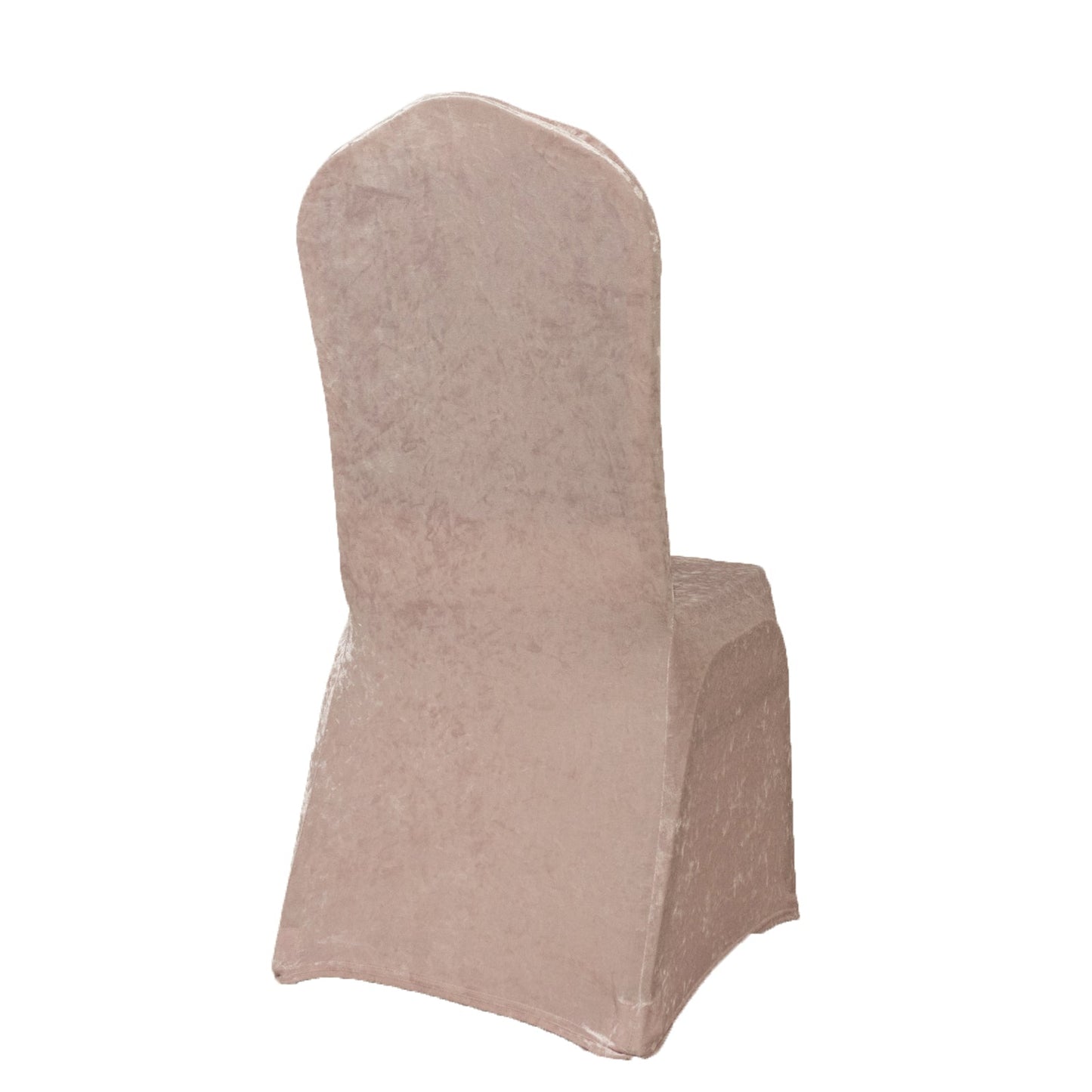 Crushed Velvet Spandex Banquet Chair Cover Fitted Slipcover Blush - Stretch 190GSM Slipcover with Foot Pockets