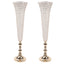 2-Pack Crystal Beaded Trumpet Vase Set Gold - Table Centerpiece for Grand Occasions 40"