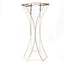 32" Crystal Pendant Flower Stand with Gold Metal Frame â€“ Hourglass Column Vase Holder for Floral Arrangements & Table Centerpieces